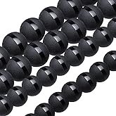 Jukin 86pc 8mm 10mm Matte Onyx Black Beads for Jewelry Making - Round Matte Onyx Energy Beads with Stretch Cord (15.5 Inches)