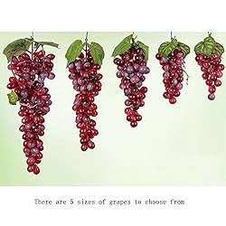 Bairdish 2pcs Red Lifelike Grape Artificial Grape