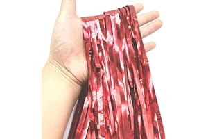 YOOGCORETT 2 Pack Christmas Icicles Tinsel Red for Home Wedding Birthday Party Christmas Tree Decorations Supplies