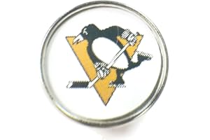 Snap Jewelry Fashion NHL Hockey Logo Pittsburgh Penguins 18 MM - 20 MM Snap Charm