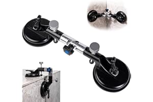 Kweetle 5 Inch Seamless Seam Setter with Adjustable Vacuum Suction Cups for Seam Joining Leveling, Professional Solid Countertop Installation Tool for Granite, Stone, Marble, Slab (Black)