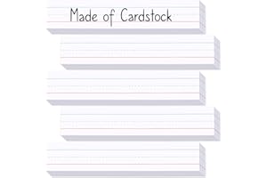 Chell White Sentence Strips Cardstock 3” x 16”, Thick Ruled Word Writing Paper for Teacher Supplies, Classroom and Home, Pack of 75