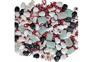 HOMANKIT 1 Bottle Candy Eyeballs Bloody Red Eyes Dog Bones Cake Cupcake Toppers Cookie Decorations Edible Dessert Sprinkles Mix for Halloween Cake Cupcakes Decoration