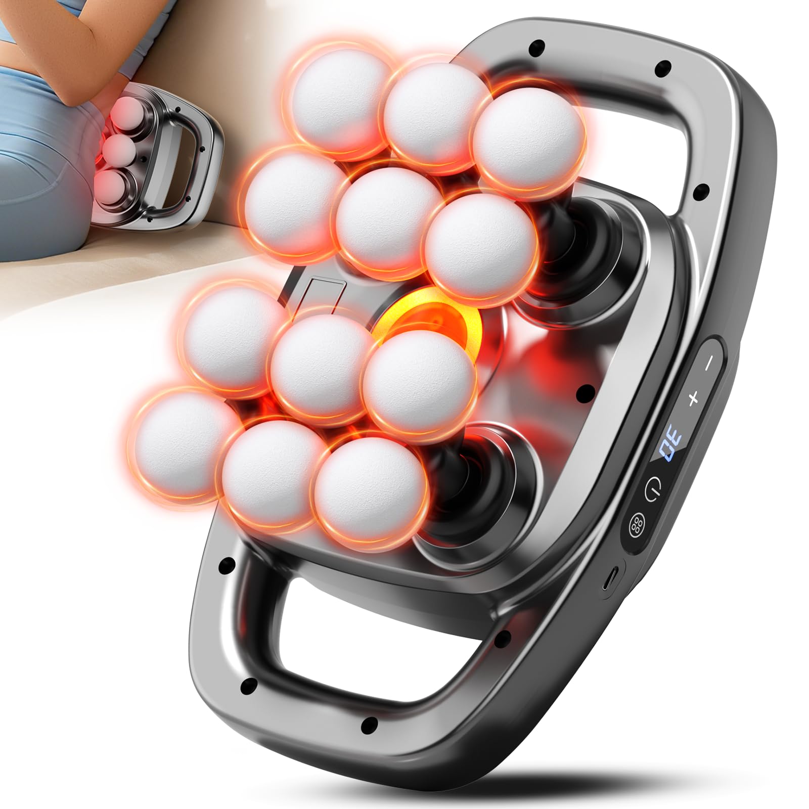 Photo 1 of **INCOMPLETE** Gurui 12 Heads Massage Gun Deep Tissue with 3 Model & 30 Levels, Cordless Quiet Back Massager for Pain Relief Deep Tissue, Neck Massager Birthday Gifts for Men