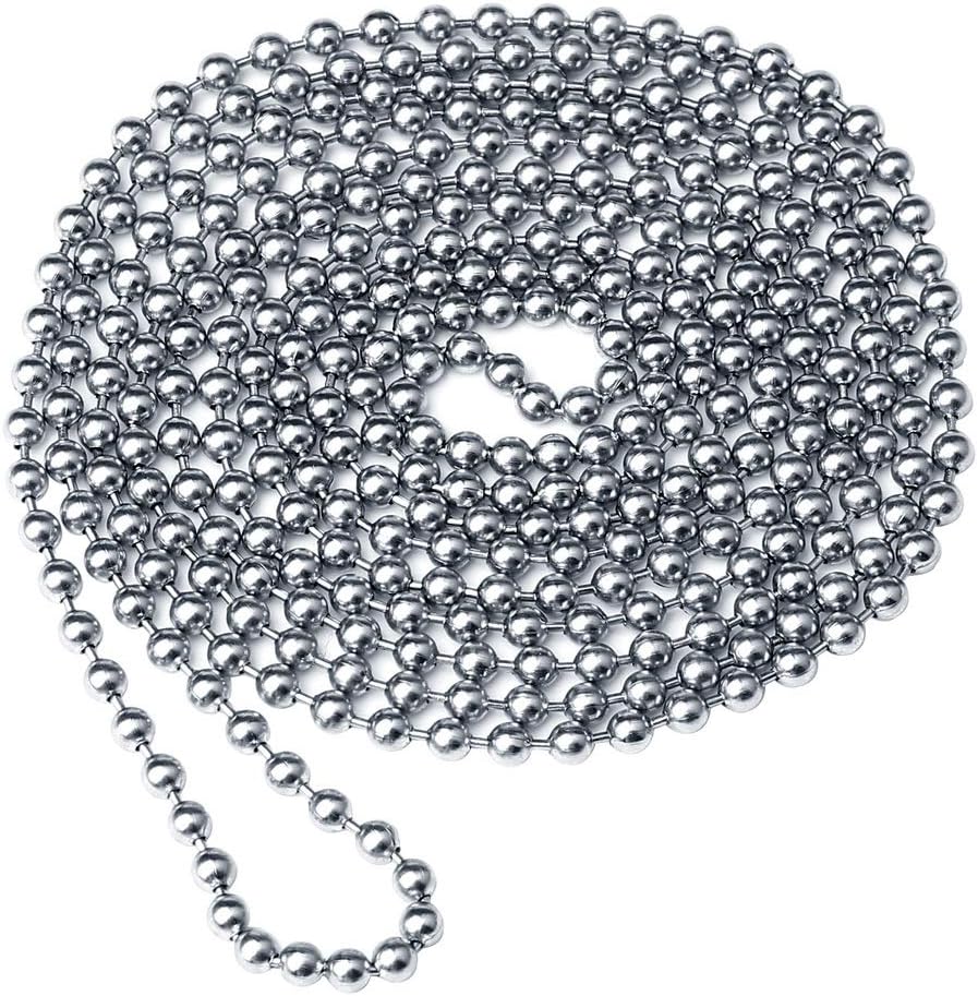 Kuou 2 Meter Beaded Chain Roller Blind Extension 4.5mm Stainless Steel Silver