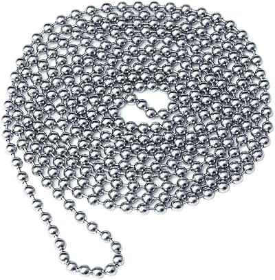 Kuou 2 Meter Beaded Chain Roller Blind Extension 4.5mm Stainless Steel Silver