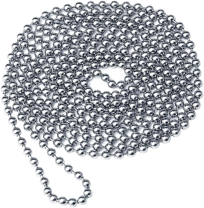 Kuou 2 Meter Beaded Chain Roller Blind Extension 4.5mm Stainless Steel Silver