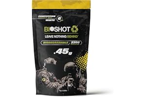 Bioshot Biodegradable Airsoft BBS - .45g Super Slick Polish - Seamless Sniper Weight Competition Match Grade for All 6mm Airsoft Guns and Accessories (2300 Rounds, White)