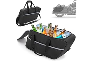 HODRANT Leakproof Motorcycle Saddlebag Cooler Bag, Insulated Saddle Bag Insert Cooler Compatible with Harley Davidson 1993-2022 Touring Hard Saddlebag, Waterproof Motorcycle Beverage Cooler Bag, 1 Bag