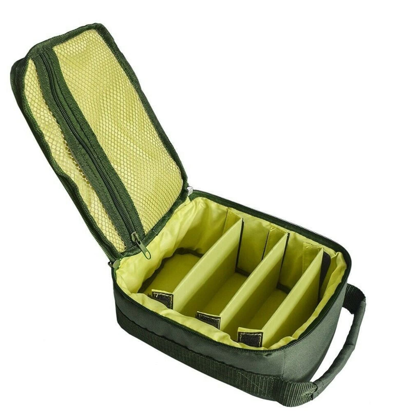 XUSANSO Fishing Tackle Bag - Waterproof Portable Fishing Reel & Gear Bag with 3 Adjustable Dividers for Spinning, Baitcasting, Fly Reels (Army Green)
