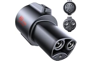 Ecogenix J1772 to Tesla Charger Adapter, Max 80A/250V for Tesla Model Y 3 X S Cybertruck, Tesla Accessories, Connecting to SAE J1772 Charging Stations Fast & Safe Charging for Tesla only