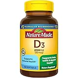 Vitamin D3, 250 Softgels, Vitamin D 2000 IU (50 mcg) Helps Support Immune Health, Strong Bones and Teeth, & Muscle Function, 