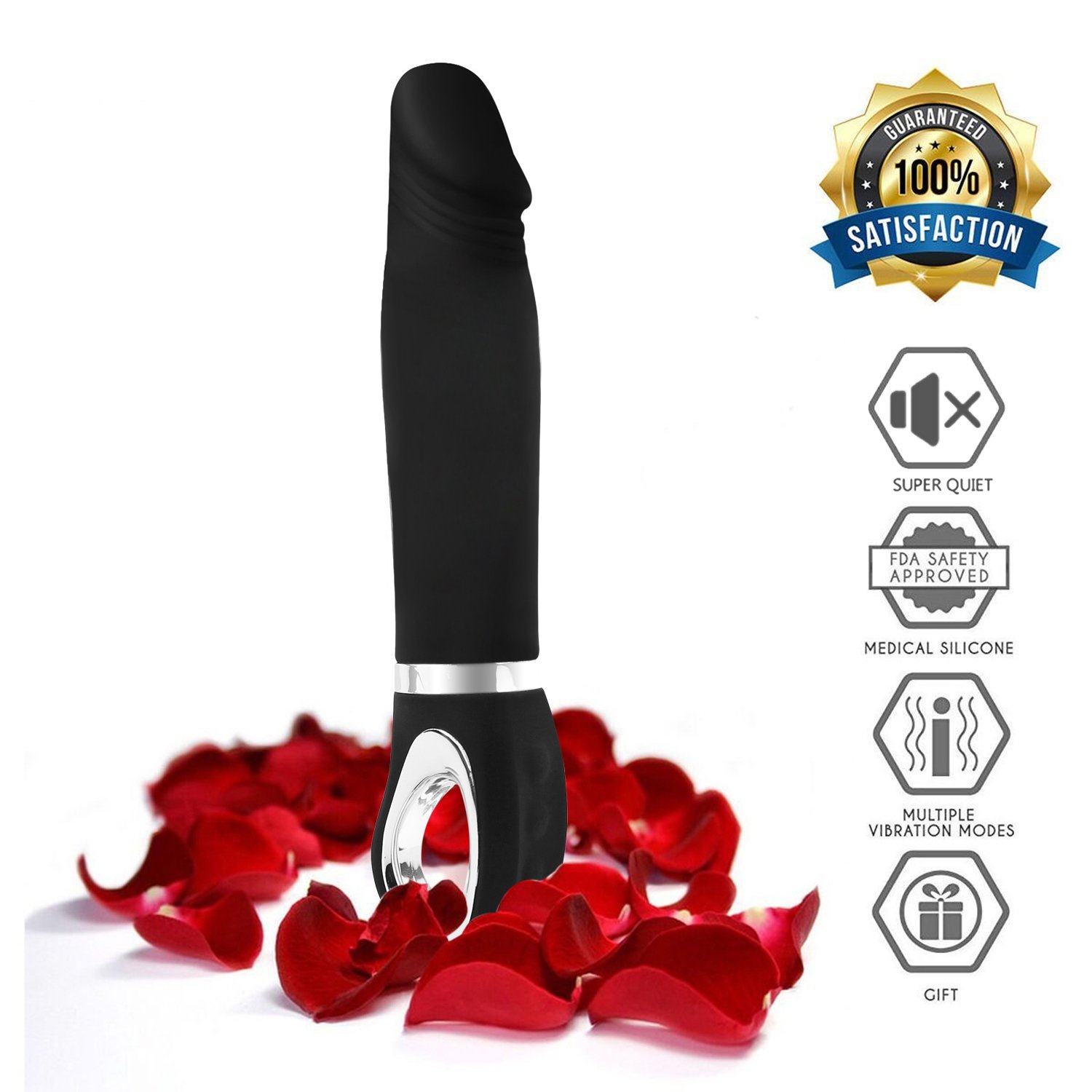 Vibratoren für Sie Klitoris und G-punkt Stimulation mit Stoßfunktion,James Love Silikon Dildo Rabbit Vibrator mit 10 Vibrationsmodi, Sexspielzeug für frauen und paare,Wasserdicht,leise (Schwarz)