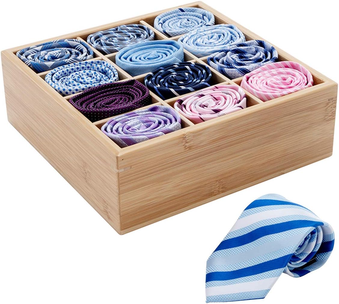 Amazon Com Pelyn Desk Drawer Organizer Bamboo Tie Organizer Tea