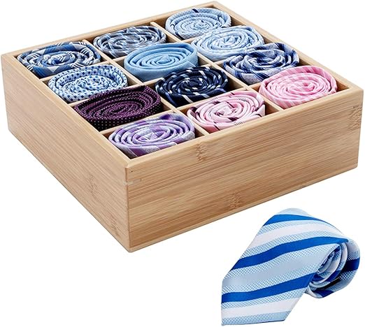 Amazon Com Pelyn Desk Drawer Organizer Bamboo Tie Organizer Tea