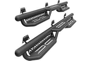 YZONA Running Boards Compatible with 2019-2026 Dodge Ram 1500 Crew Cab New Body Side Steps, Bolt-on Nerf Bar Step Bars, Heavy-Duty Steel Two Stairs Design (Black)