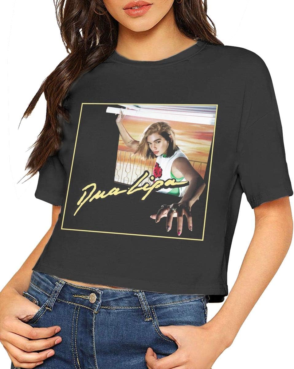 Dua Lipa Future Nostalgia Tour Shirt Women's Crop Top Short Sleeve T-Shirt Crew Neck Blouse