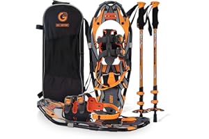 G2 GO2GETHER G2 21/25/30/36 Inches Light Weight Snowshoes with Toe Box, EVA Padded Ratchet Binding, Heel Lift, Flexible Pivot Bar, Durable Back Strap, Trekking Poles, Carrying Bag, Snow Baskets(6 colors available)