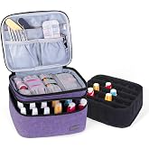 LUXJA Nail Polish Storage Case Holds 20 Bottles, Purple | Fits 15ml / 0.5 fl oz Bottles, Portable Organizer for Nail Polish &amp; Manicure Supplies