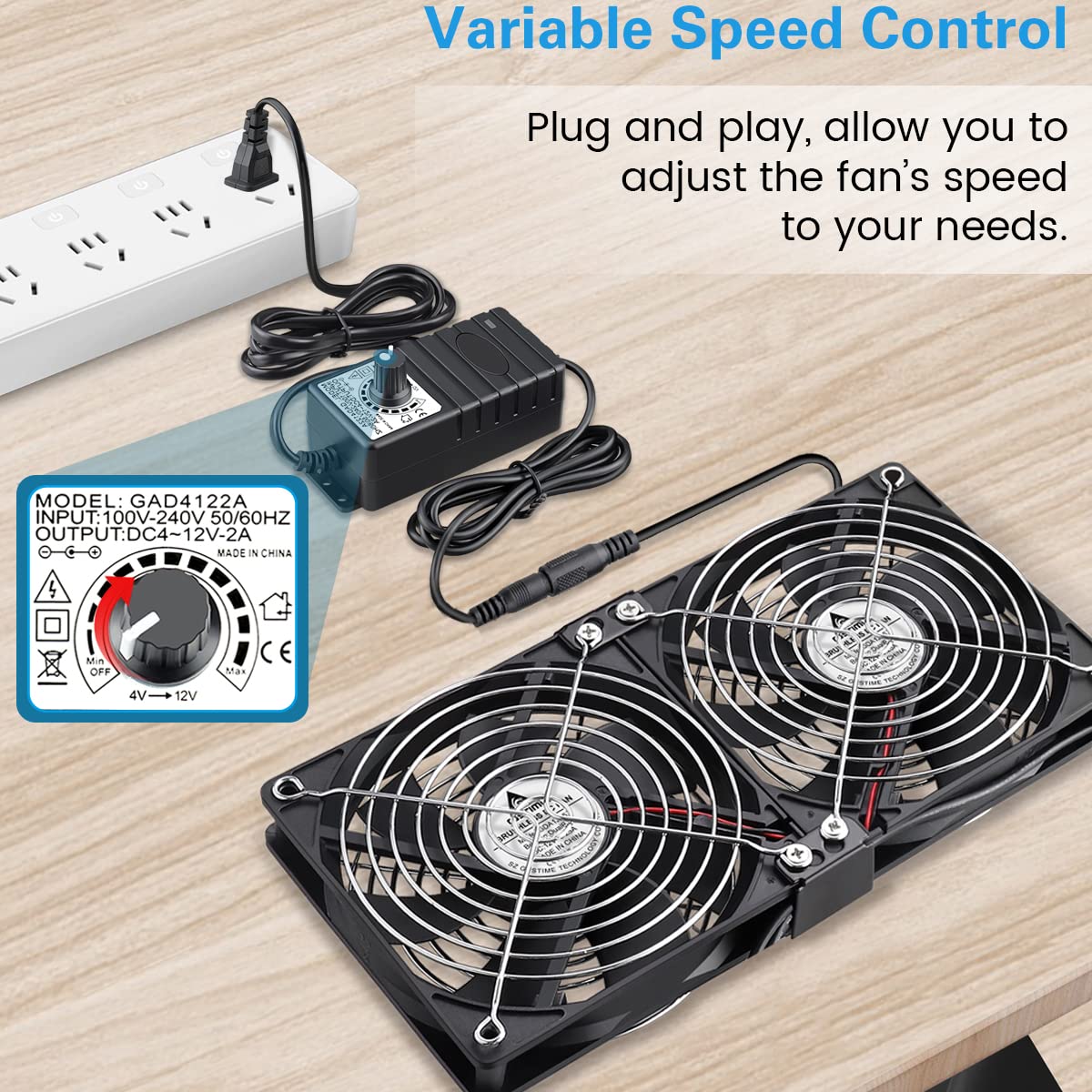 Workstation Fans Mua GDSTIME Big Airflow Dual 120mm Fans, 2x120mm 240mm Computer Fan ...