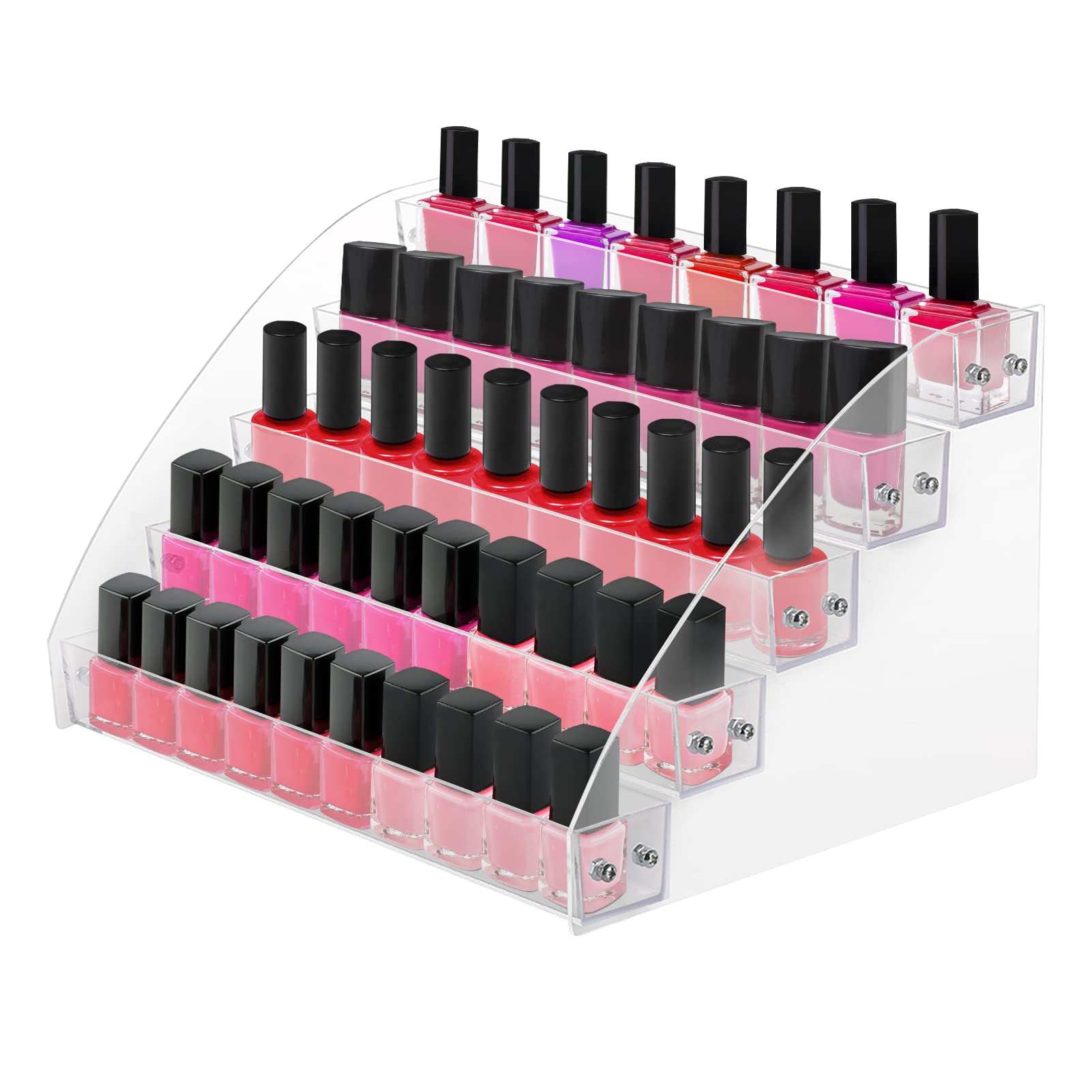 Ejoyous Nail Polish Organiser, Acrylic Nail Polish Bottle Display Stand, Clear Essential Oil Paints Ink Holder Transparent Cosmetic Lipstick Nail Varnish Bottles Storage Rack Shelf