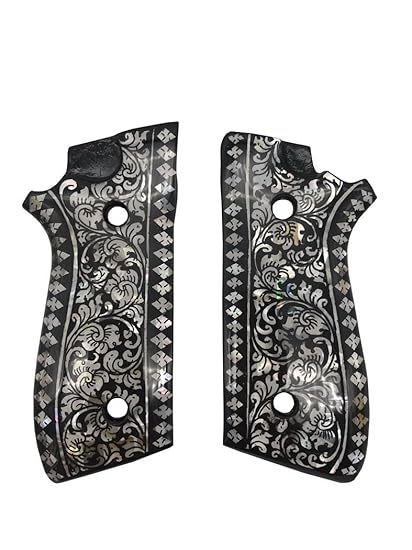 Handicraftgrips Tpm01 New Taurus Pt92 Pt99 Pt100 Pt101 Decocker Pt Pt 92 99 100 101 Mother Of Pearl Inlay Hardwood Wood Smooth Grips Grips Handmade