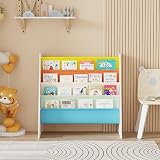 Rainbow Tree 4-Tier Kids Sling Book Rack Yellow Book Shelf Easy Reach view 5