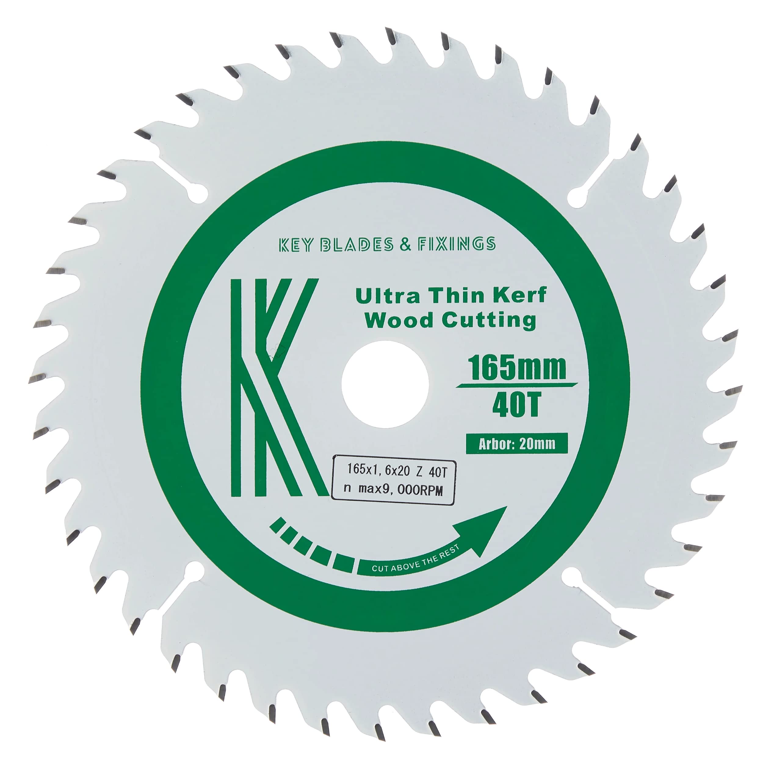 4002 - Key Blades and Fixings 165mm x 20mm x 1.6mm 40 Tooth Track/Circular Saw Blade