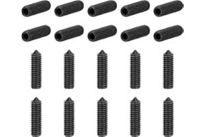 uxcell 40Pcs Set Screws M3x10mm Carbon Steel Cone Point Hex Socket Grub Screws for Machinery, Home Repairs, and Fixtures Blac