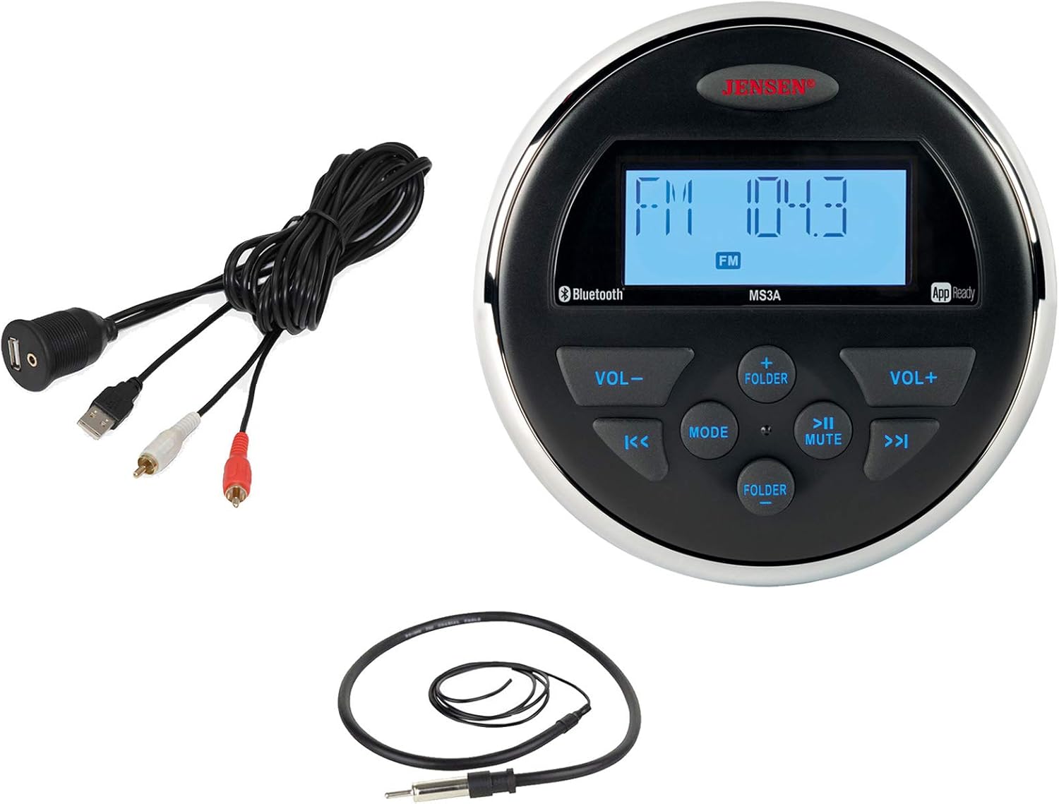 Jensen MS3ARTL Compact Marine Boat Yacht ATV Waterproof MP3 Stereo w