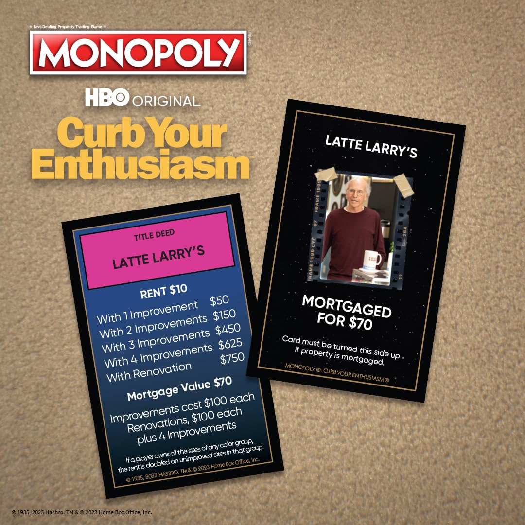 Monopoly Curb Your Enthusiasm | Play as Larry’s Glasses, Golf Clubs, Hybrid Car & More | Officially Licensed Collectible Game Based On Hit HBO Comedy Series