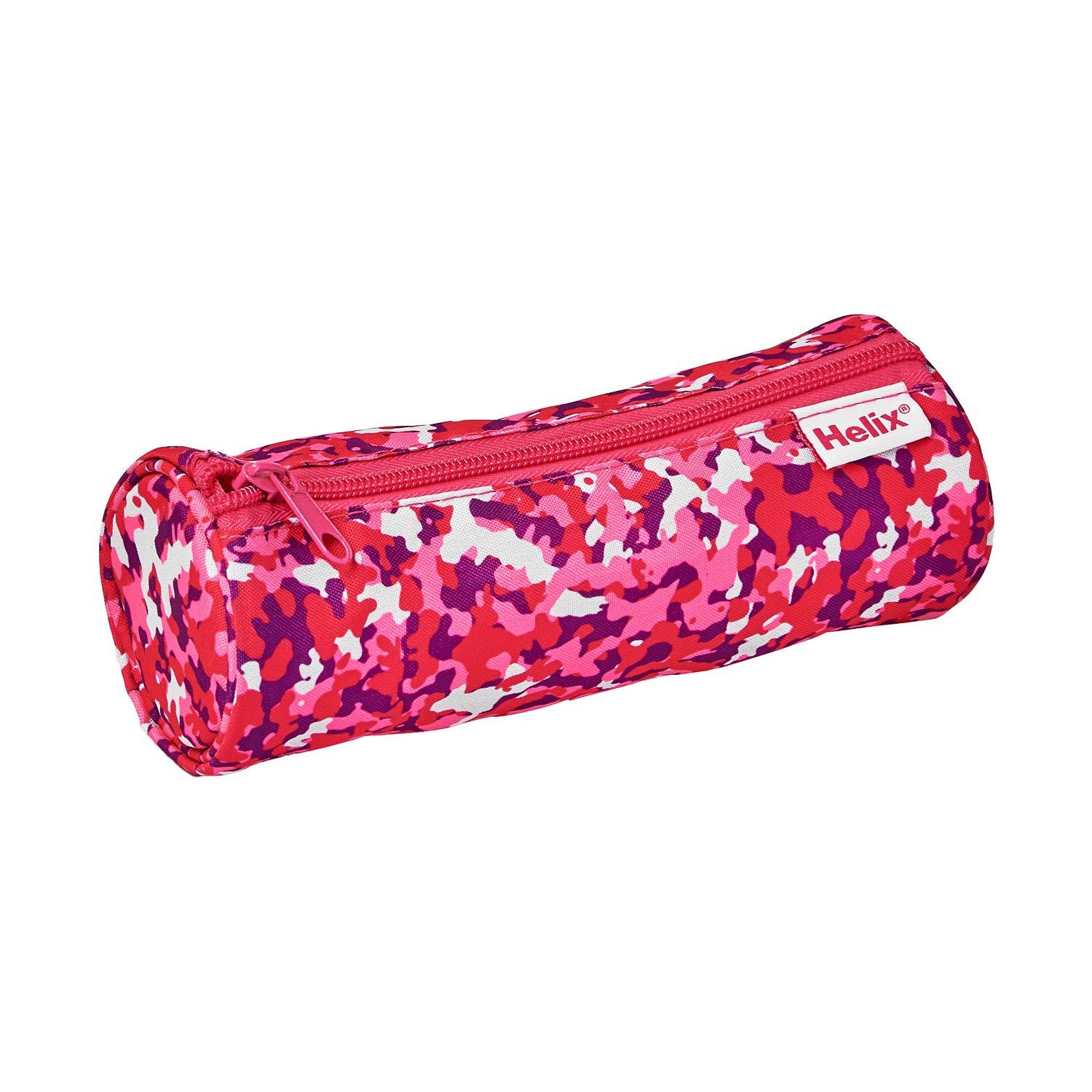Helix Oxford Clash Stationery Pencil Case Camo Pink