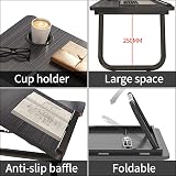 HOFLERA Laptop Desk Bed Tray with Foldable Legs Cup Slot Reading Holder view 4
