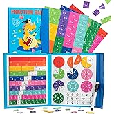 Magnetic Fraction Demonstration Book, Magnetic Fraction Educational Puzzle, Magnetic Fraction Tiles & Fraction Circles Set, Math Manipulatives for Early Math Skills