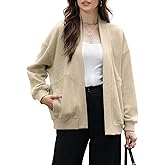 Wyeysyt Womens Sweatshirt Cardigan Lightweight Oversized Drop Shoulder Open Front Casual Cardigan