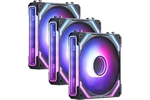 Redragon GCF012 Standard 120mm PC Case Fan, Daisy-Chain Connection, 5V 3Pin ARGB Lighting, 4 Pin PWM Case Fan, for Radiator/C