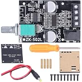 Plplaaoo ZK-502L Bluetooth Amplifier Board 5.0 Stereo Audio Receiver Module, 2X50W Mini Power Amplifier Module with AUX Input &amp; Knob Control for DIY Speakers 5-24V