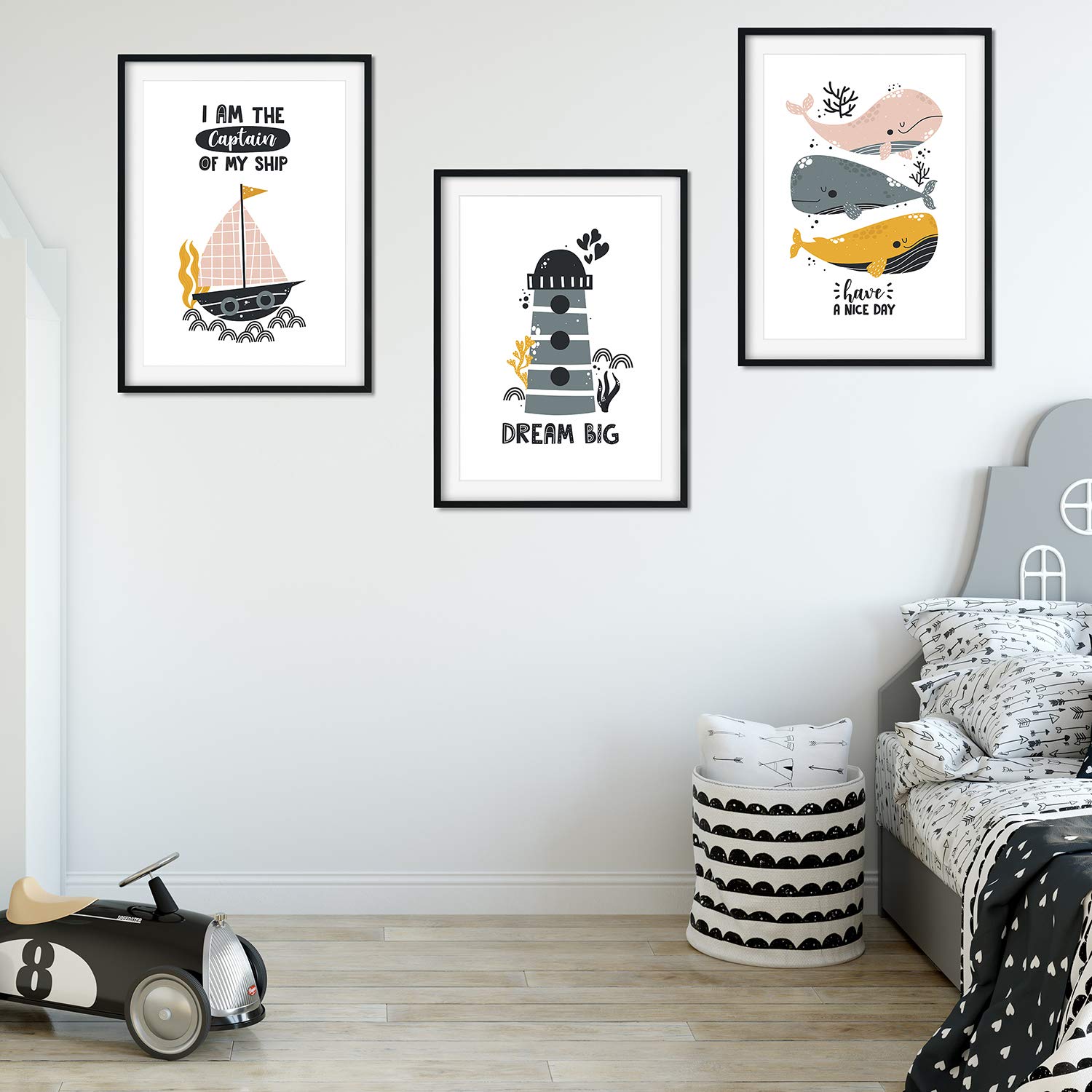 Nacnic Set of 3 posters for children and children's room Scandinavian style frameless size A3Ballenas