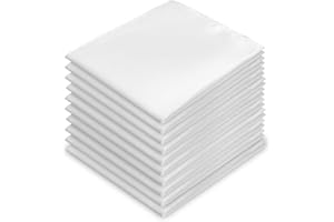EEEKit White Handkerchiefs, 10PCS Suit Pocket Squares for Men, Satin Vegan Hankies Bulk Set for Wedding Proom Party Gifts, 8.