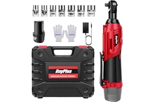 Electric Ratchet Wrench, 3/8" Cordless Ratchet Wrench Set with 2 * 1500 Mah Batteries, 12V Electric Ratchet Driver with Forwa