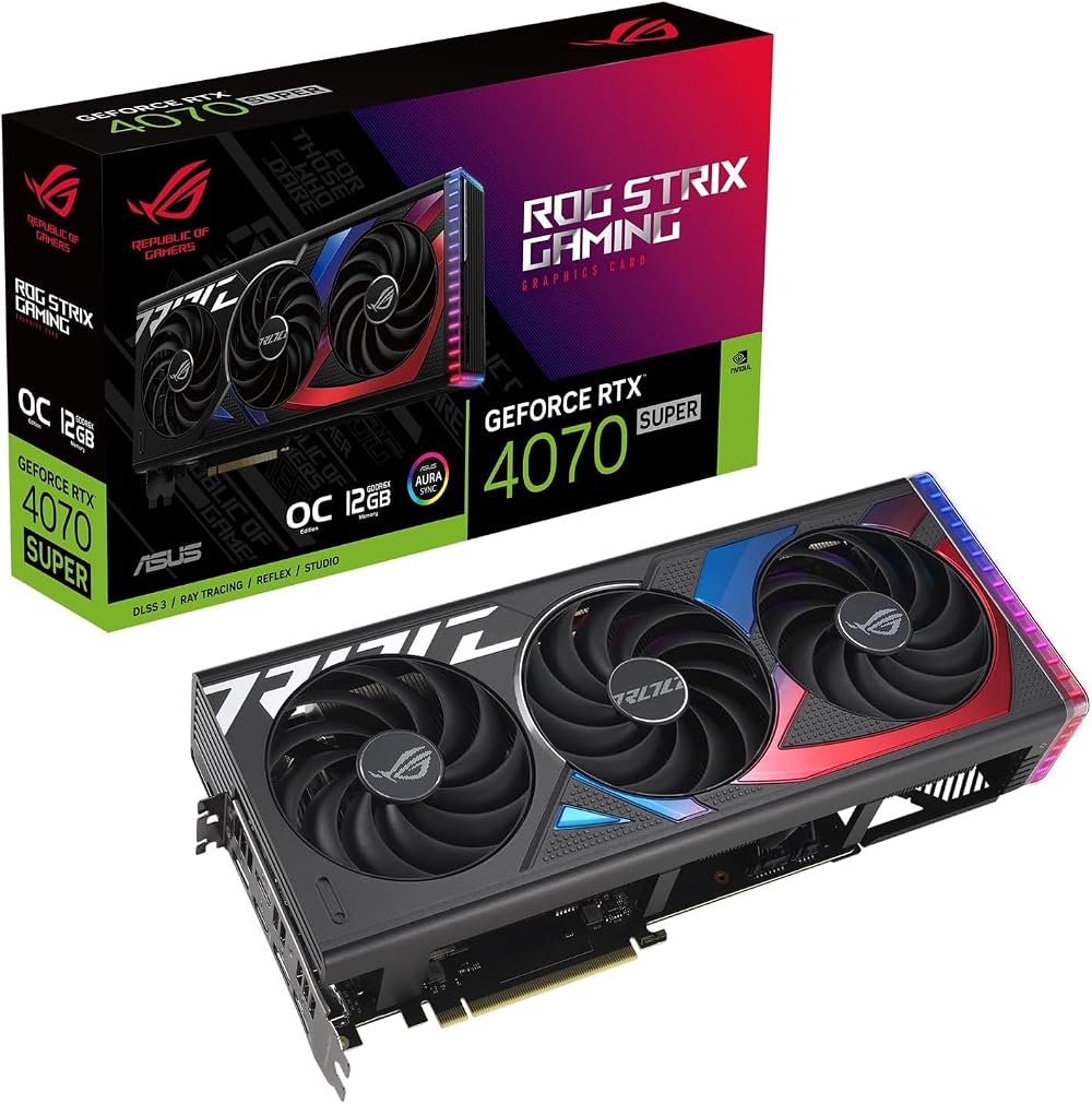 ASUS ROG Strix RTX 4070 SUPER O12G GAMING Graphics Card Overclocked Gaming