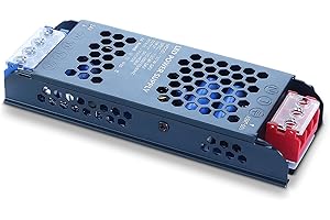 SUCIKORIO 24V 150W LED Power Supply, Ultra Slim Transformer 100-265V AC to 24V DC 6.25A Converter, Quiet Low Volt Driver Constant Voltage Adapter for Strip Lights, Lamp