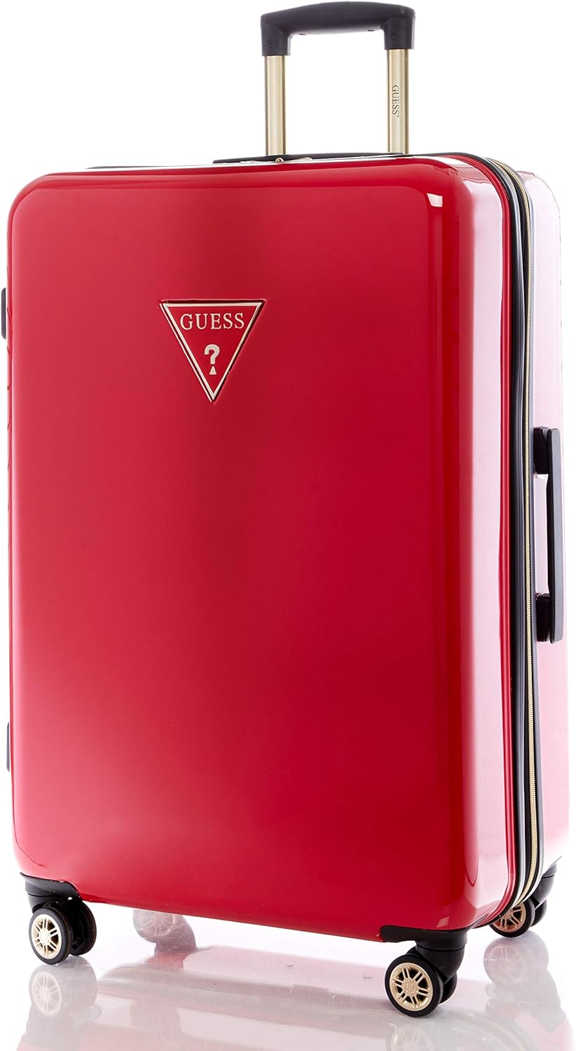 red guess suitcase
