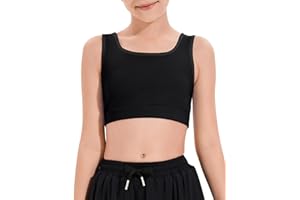 Hvididan Girls Training Bras Soft Seamless Sports Bra for Kids Comfort Crop Cami Underwear with Wide Straps