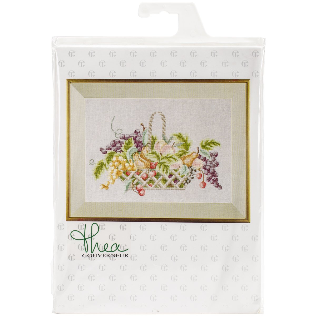 Thea Gouverneur Fruit Basket On Aida Cross Stitch Kit-11-inch x 15.75-inch 12 Count, Multi-Colour, 28x40cm