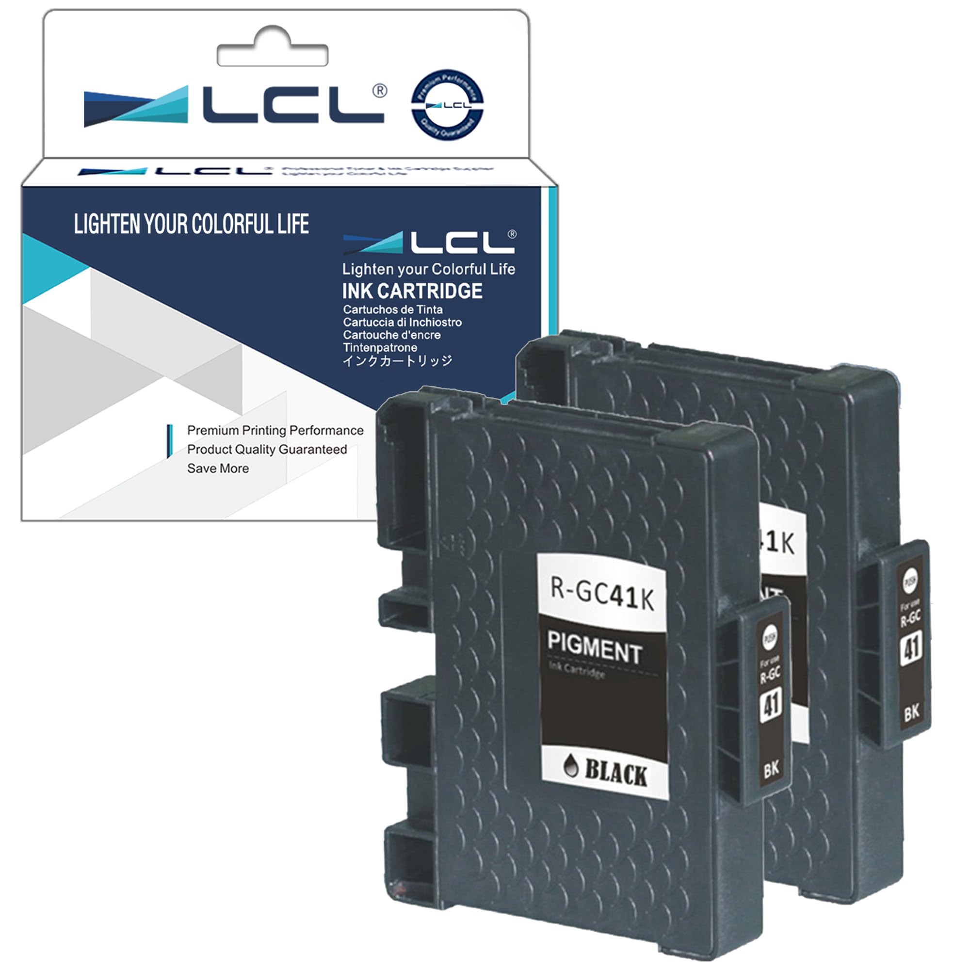 LCL GC-41 GC41 GC41K (2-Pack Black) Ink Catridge Compatible for Ricoh Aficio SG3100SNW SGK3100DN SG3110DN SG3110DNW SG3110N SG3110SFNW SG3120B SFNw SG 2100 2100N 2010L SG 7100DN SG K-3100DN