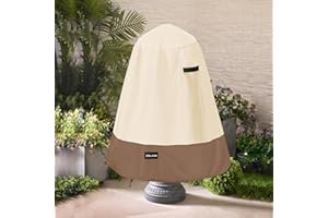 ANartcle Outdoor Fountain Cover D 32"x H 38",600D Waterproof Heavy Duty Outdoor Fountain Covers,Garden Fountain Statue Protective Cover,Beige&brown