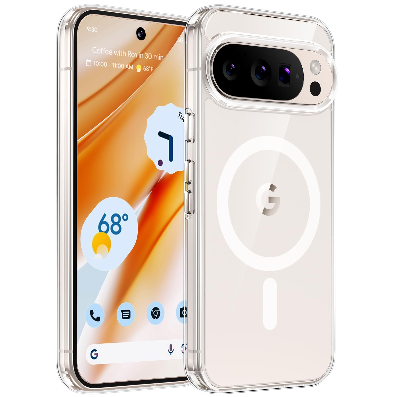 Photo 1 of TAURI for Google Pixel 10 Pro XL Case, Compatible with Magsafe, Military-Grade Protection, Yellowing Resistant, Scratch-Resistant Back, Shockproof Phone Case for Pixel 10 Pro XL, Clear