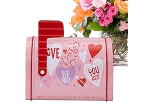 Valentines Day Mailbox, 5.3 Inch Metal Container Mini Tinplate Mailbox, Exquisite Pattern Design Valentine Tin Postbox | Idea