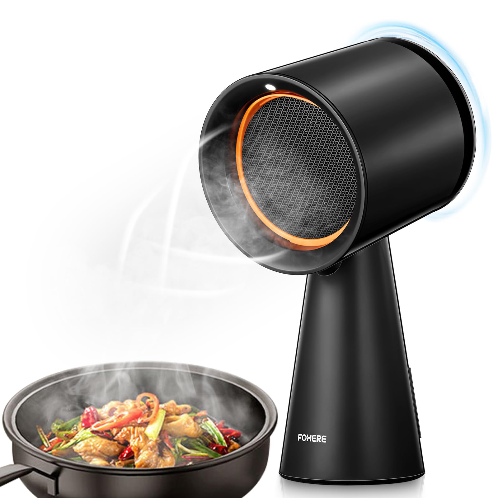 Photo 1 of FOHERE Portable Range Hood, Powerful 3-Speed Suction Desktop Compact Range Hood, Detachable Aluminum Carbon Filter, Desktop Kitchen Exhaust Fan with Large Oil Collection Cup